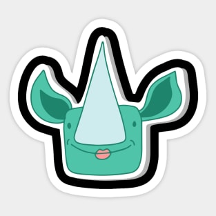 rhino girl with big sharp nose Sticker